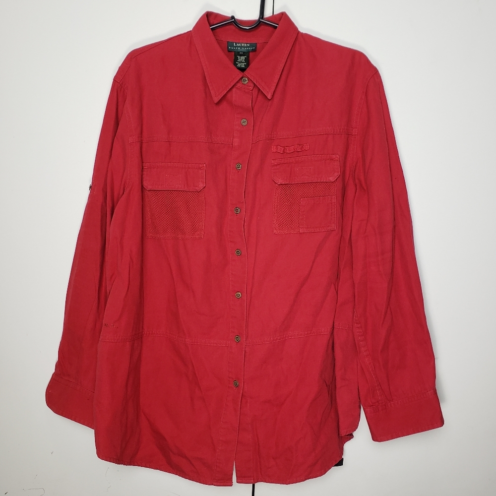 Red Lauren Ralph Lauren Sporty Button Up -2XL